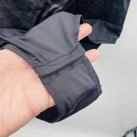 INC International Concepts Womens Small Faux Leather Bodysuit in Black $50 2467 - Picture 7 of 10